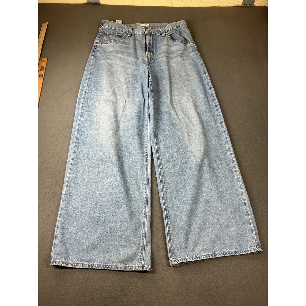 Levis Cinch Baggy Jeans Womens 31 Light Wash Blue Wide Leg High Rise Cotton